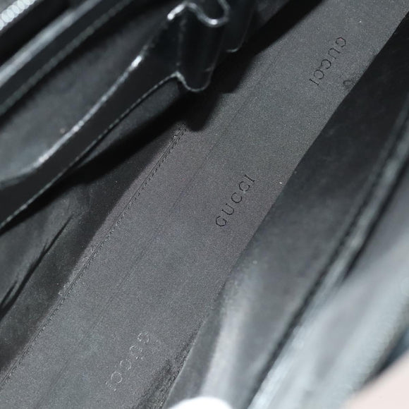 GUCCI Hand Bag Nylon Black Silver 015 3707 Auth 118899