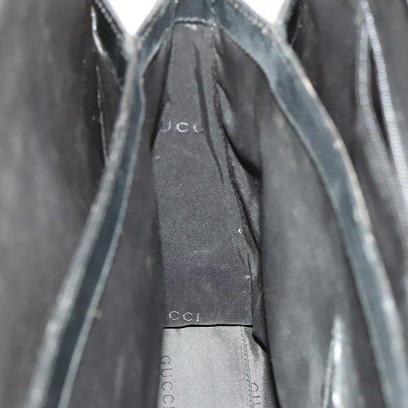 GUCCI Hand Bag Nylon Black Silver 015 3707 Auth 118899