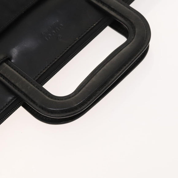 GUCCI Hand Bag Nylon Black Silver 015 3707 Auth 118899