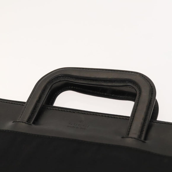 GUCCI Hand Bag Nylon Black Silver 015 3707 Auth 118899
