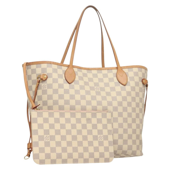 LOUIS VUITTON Damier Azur Neverfull MM Tote Bag N41605 LV Auth 118906
