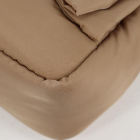 PRADA Hand Bag Nylon 2way Beige Gold Auth 118908SM