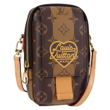 LOUIS VUITTON Monogram Stripe LV x NIGO Double Phone Pouch M81005 LV Auth 118926