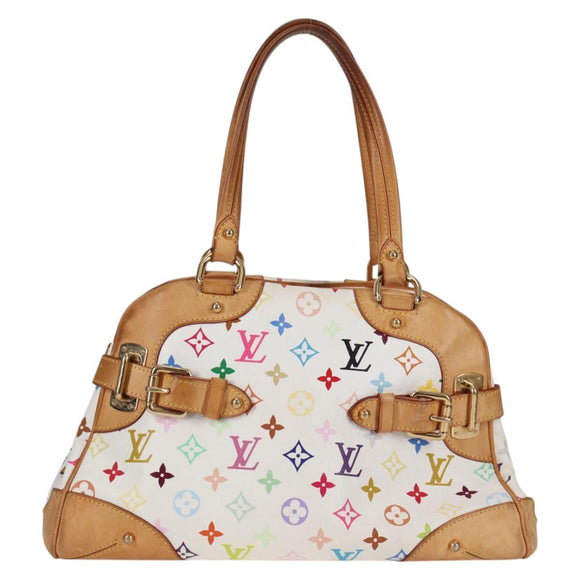 LOUIS VUITTON Monogram Multicolor Claudia Hand Bag White M40193 LV Auth 118928A