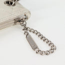 CHANEL Cambon Line Shoulder Bag Lamb Skin White Silver CC Auth 118933V-10