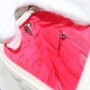 CHANEL Cambon Line Shoulder Bag Lamb Skin White Silver CC Auth 118933V-19