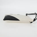 CHANEL Cambon Line Shoulder Bag Lamb Skin White Silver CC Auth 118933V-4