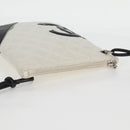 CHANEL Cambon Line Shoulder Bag Lamb Skin White Silver CC Auth 118933V-6