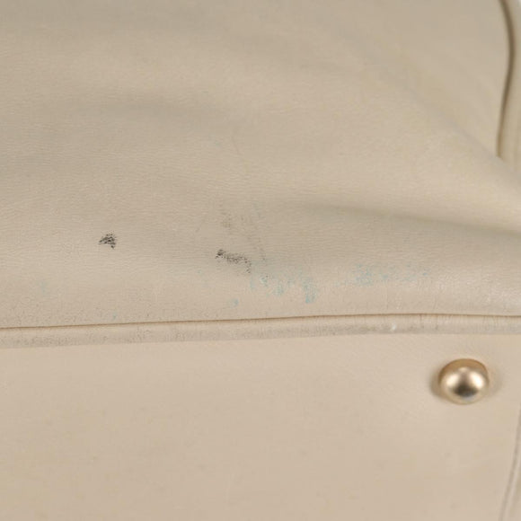 CHANEL Tote Bag Lamb Skin Beige Gold CC Auth 118935V