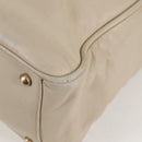 CHANEL Tote Bag Lamb Skin Beige Gold CC Auth 118935V-15