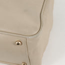 CHANEL Tote Bag Lamb Skin Beige Gold CC Auth 118935V-17
