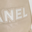 CHANEL Tote Bag Lamb Skin Beige Gold CC Auth 118935V-20