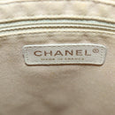 CHANEL Tote Bag Lamb Skin Beige Gold CC Auth 118935V-21