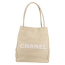 CHANEL Tote Bag Lamb Skin Beige Gold CC Auth 118935V-13