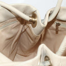 CHANEL Tote Bag Lamb Skin Beige Gold CC Auth 118935V-22