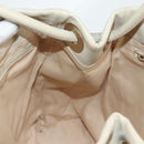 CHANEL Tote Bag Lamb Skin Beige Gold CC Auth 118935V-23