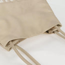 CHANEL Tote Bag Lamb Skin Beige Gold CC Auth 118935V-14