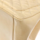 CHANEL Matelasse Chain Tote Bag Patent leather Beige Gold CC Auth 118936-16