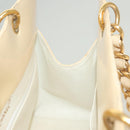 CHANEL Matelasse Chain Tote Bag Patent leather Beige Gold CC Auth 118936-18