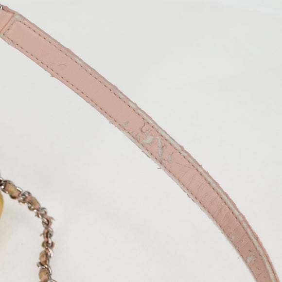 CHANEL Matelasse Backpack Lamb Skin Yellow Silver CC Auth 118937M