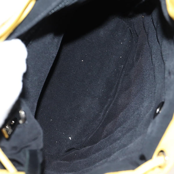 CHANEL Matelasse Backpack Lamb Skin Yellow Silver CC Auth 118937M