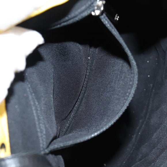 CHANEL Matelasse Backpack Lamb Skin Yellow Silver CC Auth 118937M