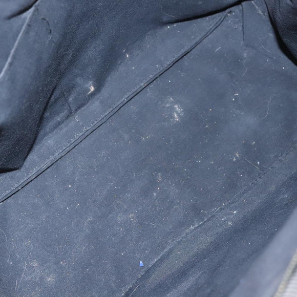 HERMES Her Line Clutch Bag Canvas Gray Auth 118940