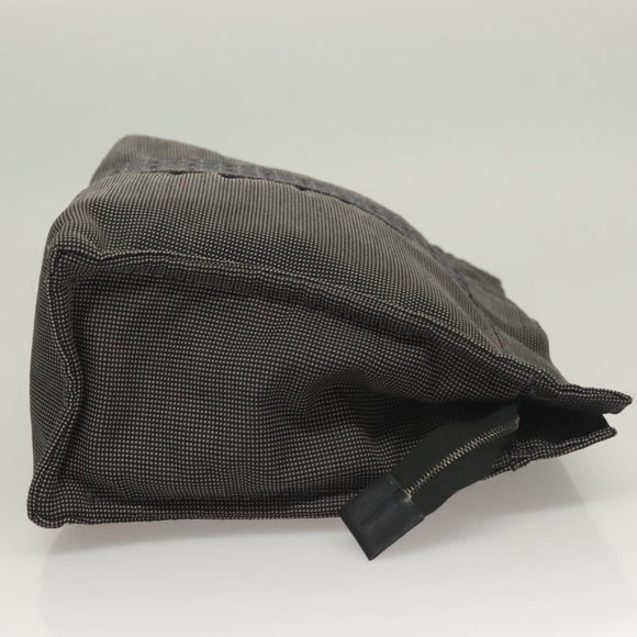 HERMES Her Line Clutch Bag Canvas Gray Auth 118940