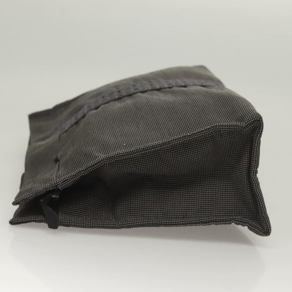 HERMES Her Line Clutch Bag Canvas Gray Auth 118940