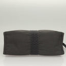HERMES Her Line Clutch Bag Canvas Gray Auth 118940-6