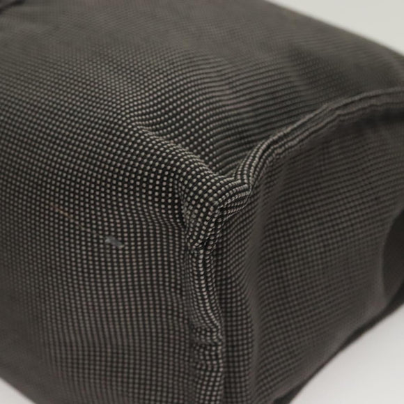 HERMES Her Line Clutch Bag Canvas Gray Auth 118940