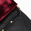 Miu Miu Matelasse Bijoux Shoulder Bag Velor Wine Red Gold Auth 118941M-21