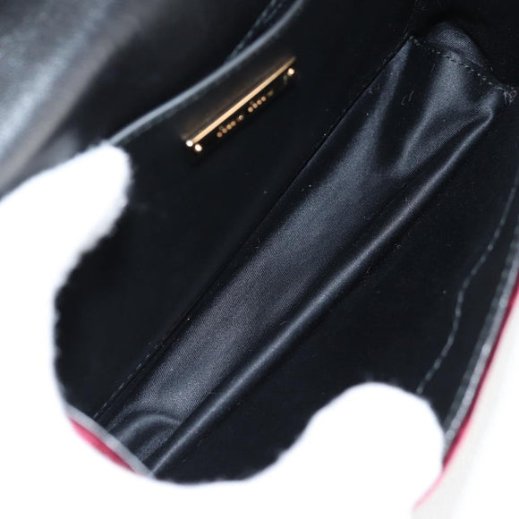 Miu Miu Matelasse Bijoux Shoulder Bag Velor Wine Red Gold Auth 118941M