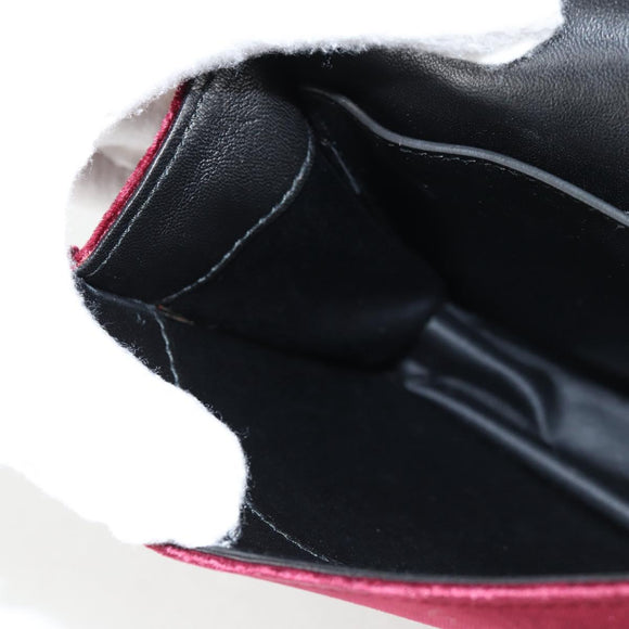 Miu Miu Matelasse Bijoux Shoulder Bag Velor Wine Red Gold Auth 118941M