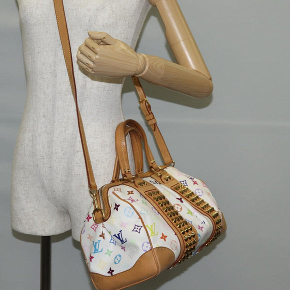 LOUIS VUITTON Monogram Multicolor Courtney MM Bag 2way White M45641 Auth 118947V