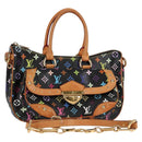 LOUIS VUITTON Monogram Multicolor Rita Tote Bag Black M40126 LV Auth 118953V-1