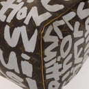 LOUIS VUITTON Monogram Graffiti Keepall 50 Boston Bag White M92197 Auth 118956-9