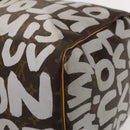 LOUIS VUITTON Monogram Graffiti Keepall 50 Boston Bag White M92197 Auth 118956-15
