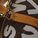 LOUIS VUITTON Monogram Graffiti Keepall 50 Boston Bag White M92197 Auth 118956-17