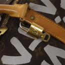 LOUIS VUITTON Monogram Graffiti Keepall 50 Boston Bag White M92197 Auth 118956-20