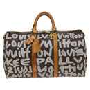 LOUIS VUITTON Monogram Graffiti Keepall 50 Boston Bag White M92197 Auth 118956-13