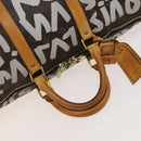 LOUIS VUITTON Monogram Graffiti Keepall 50 Boston Bag White M92197 Auth 118956-7