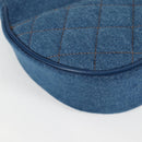 VERSACE Hand Bag Denim 2way Blue Gold Auth 118958M-9