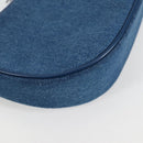 VERSACE Hand Bag Denim 2way Blue Gold Auth 118958M-15