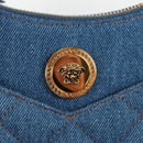 VERSACE Hand Bag Denim 2way Blue Gold Auth 118958M-17