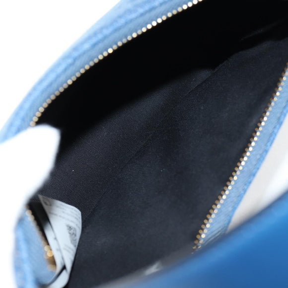 VERSACE Hand Bag Denim 2way Blue Gold Auth 118958M