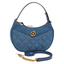 VERSACE Hand Bag Denim 2way Blue Gold Auth 118958M-1