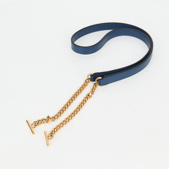 VERSACE Hand Bag Denim 2way Blue Gold Auth 118958M