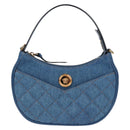 VERSACE Hand Bag Denim 2way Blue Gold Auth 118958M-13