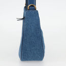 VERSACE Hand Bag Denim 2way Blue Gold Auth 118958M-4